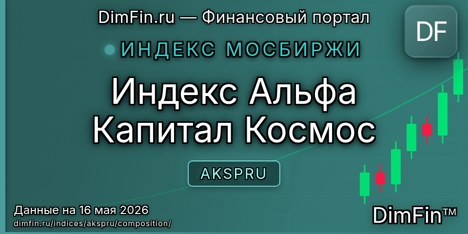 Состав индекса Индекс Альфа Капитал Космос (AKSPRU) — компоненты и веса Состав индекса Индекс Альфа Капитал Космос (AKSPRU) — компоненты и веса