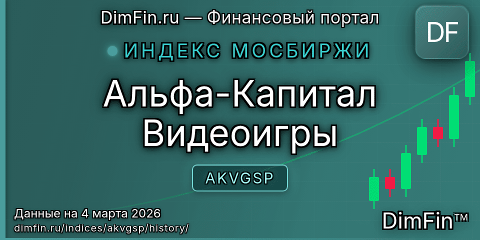 Исторические данные Альфа-Капитал Видеоигры (AKVGSP) — графики и котировки Исторические данные Альфа-Капитал Видеоигры (AKVGSP) — графики и котировки