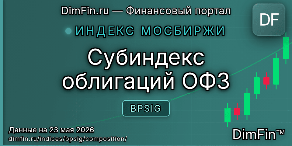 Состав индекса Субиндекс облигаций ОФЗ (BPSIG) — компоненты и веса