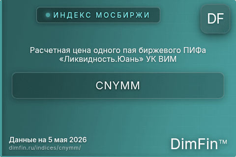Каталог индекса Расчетная цена одного пая биржевого ПИФа «Ликвидность.Юань» УК ВИМ (CNYMM) — структура и данные