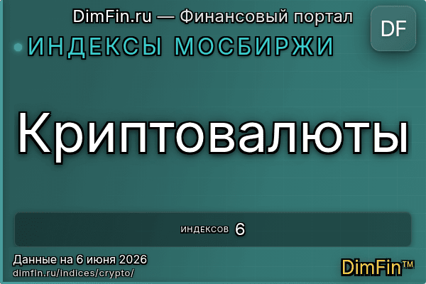 Криптовалюты — 6 индексов Московской биржи