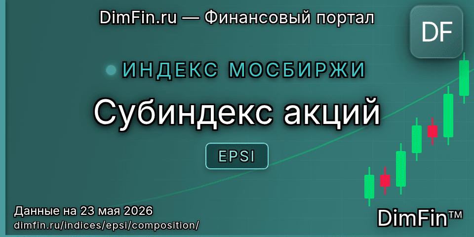 Состав индекса Субиндекс акций (EPSI) — компоненты и веса Состав индекса Субиндекс акций (EPSI) — компоненты и веса