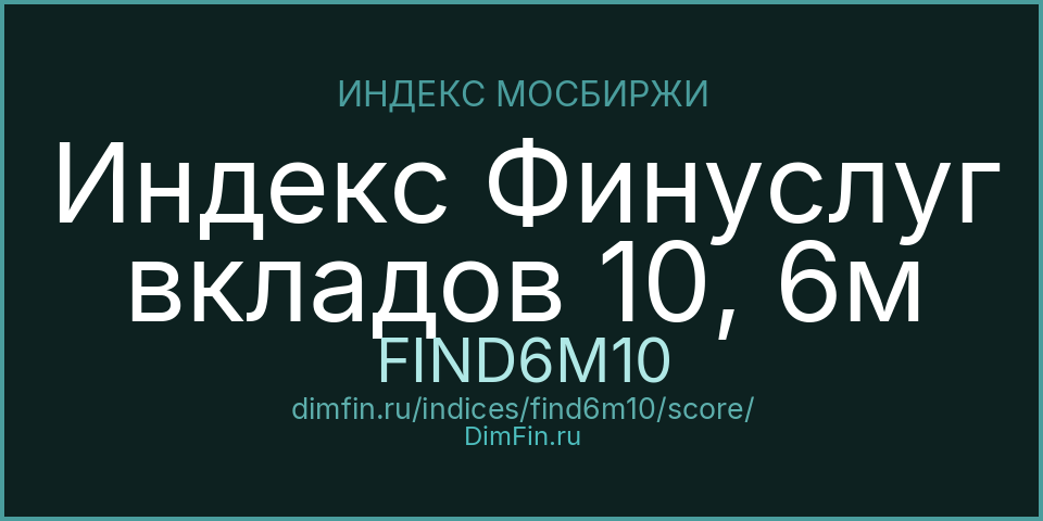 DimFin Score Индекс Финуслуг вкладов 10, 6м (FIND6M10) — рейтинг и оценка DimFin Score Индекс Финуслуг вкладов 10, 6м (FIND6M10) — рейтинг и оценка