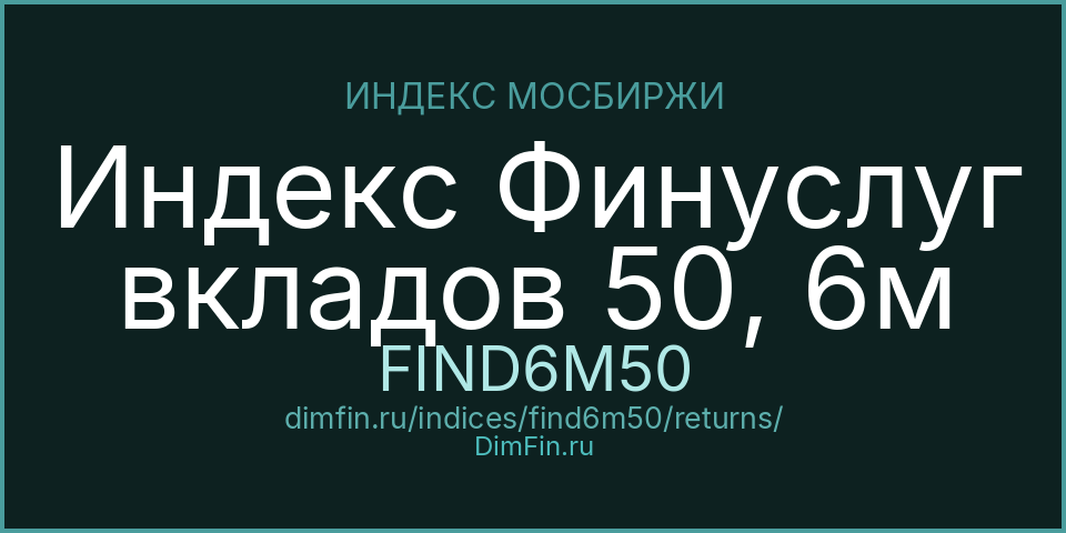 Доходность Индекс Финуслуг вкладов 50, 6м (FIND6M50) — статистика по периодам Доходность Индекс Финуслуг вкладов 50, 6м (FIND6M50) — статистика по периодам