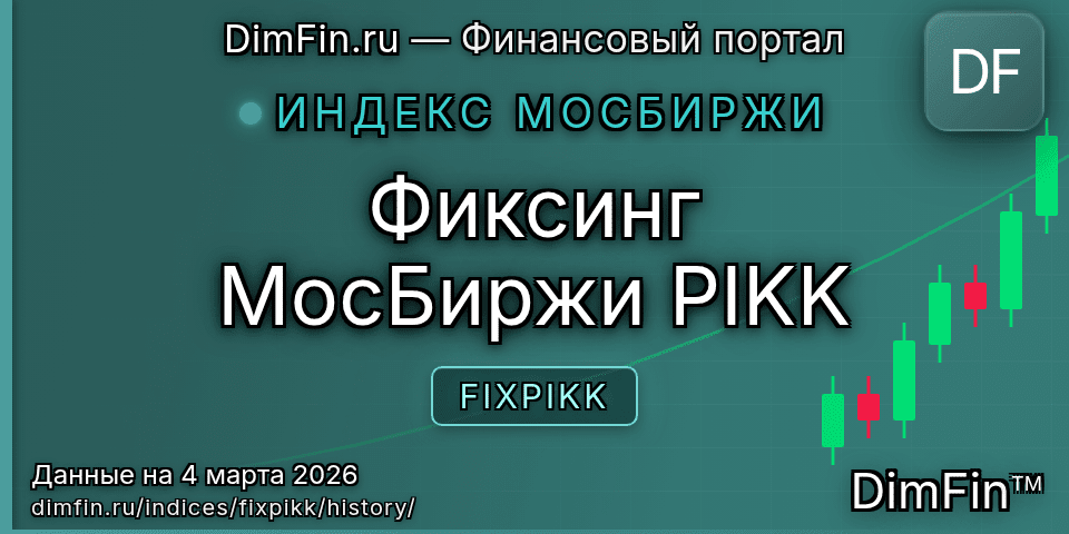 Исторические данные Фиксинг МосБиржи PIKK (FIXPIKK) — графики и котировки Исторические данные Фиксинг МосБиржи PIKK (FIXPIKK) — графики и котировки