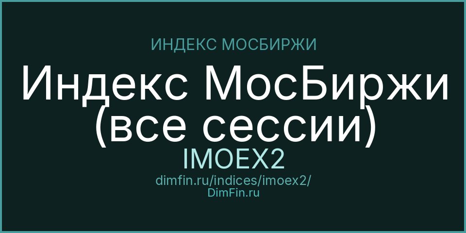 Индекс МосБиржи (все сессии) (IMOEX2): текущее значение, доходность и волатильность на Московской бирже