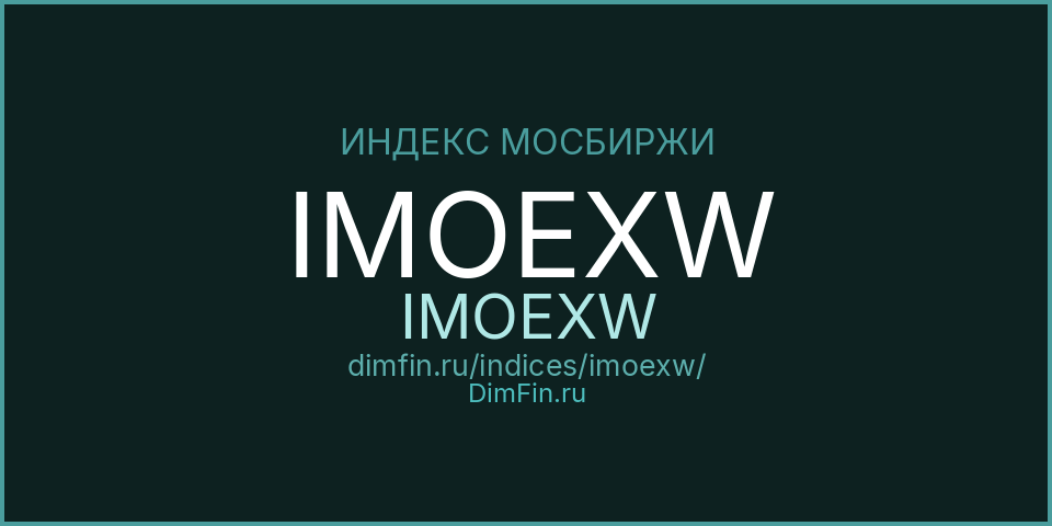 IMOEXW (IMOEXW): текущее значение, доходность и волатильность на Московской бирже