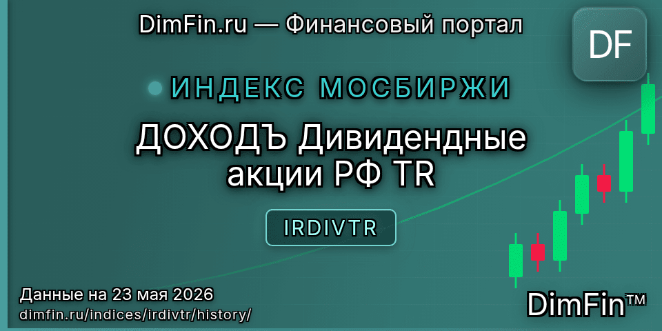 Исторические данные ДОХОДЪ Дивидендные акции РФ TR (IRDIVTR) — графики и котировки