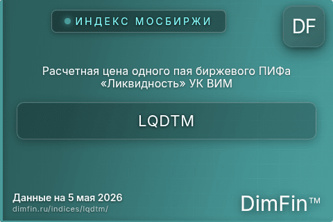 Каталог индекса Расчетная цена одного пая биржевого ПИФа «Ликвидность» УК ВИМ (LQDTM) — структура и данные