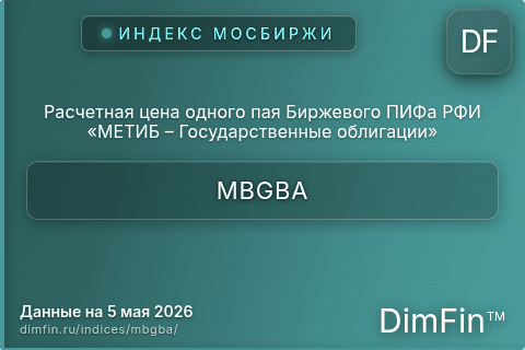 Каталог индекса Расчетная цена одного пая Биржевого ПИФа РФИ «МЕТИБ – Государственные облигации» (MBGBA) — структура и данные