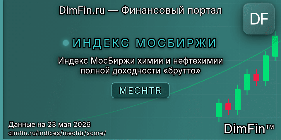 DimFin Score Индекс МосБиржи химии и нефтехимии полной доходности «брутто» (MECHTR) — рейтинг и оценка DimFin Score Индекс МосБиржи химии и нефтехимии полной доходности «брутто» (MECHTR) — рейтинг и оценка