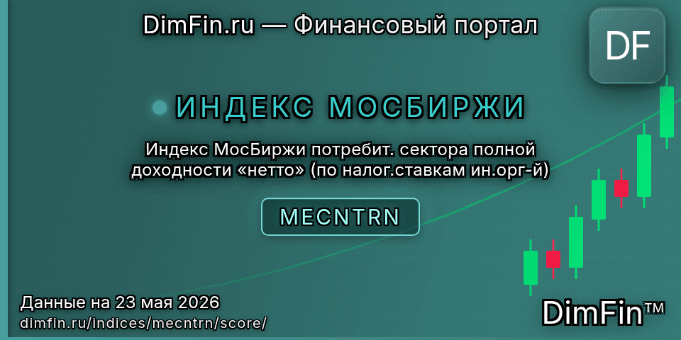 DimFin Score Индекс МосБиржи потребит. сектора полной доходности «нетто» (по налог.ставкам ин.орг-й) (MECNTRN) — рейтинг и оценка