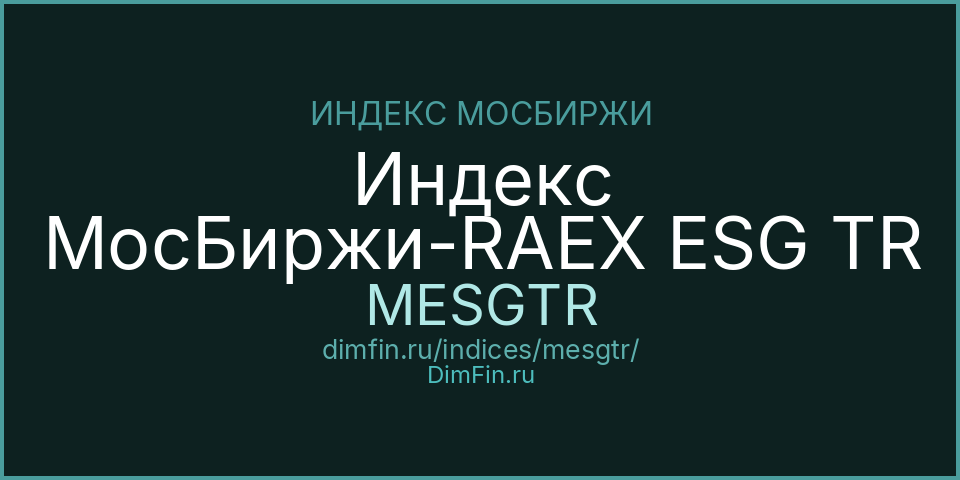 Индекс МосБиржи-RAEX ESG TR (MESGTR): текущее значение, доходность и волатильность на Московской бирже
