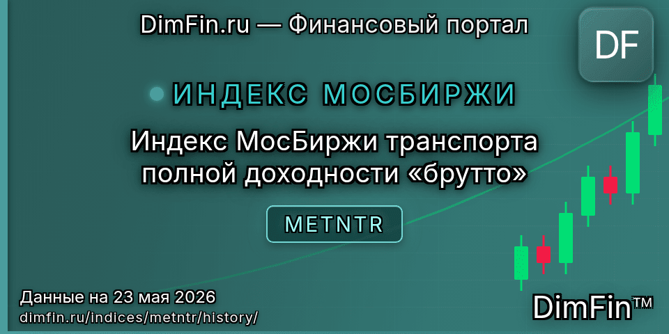 Исторические данные Индекс МосБиржи транспорта полной доходности «брутто» (METNTR) — графики и котировки