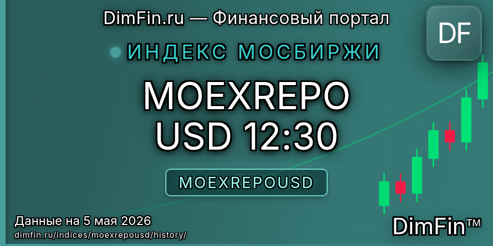 Исторические данные MOEXREPO USD 12:30 (MOEXREPOUSD) — графики и котировки