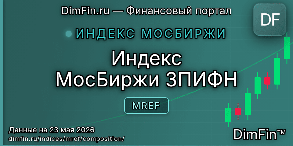 Состав индекса Индекс МосБиржи ЗПИФН (MREF) — компоненты и веса Состав индекса Индекс МосБиржи ЗПИФН (MREF) — компоненты и веса