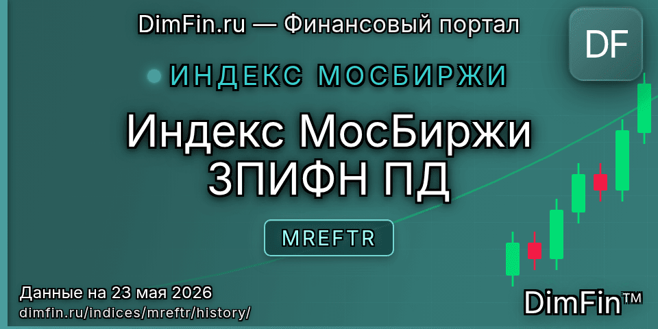 Исторические данные Индекс МосБиржи ЗПИФН ПД (MREFTR) — графики и котировки