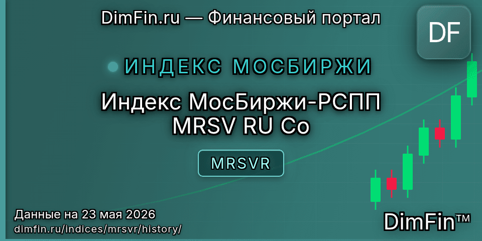 Исторические данные Индекс МосБиржи-РСПП MRSV RU Co (MRSVR) — графики и котировки