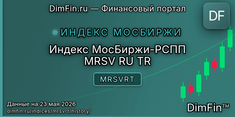 Исторические данные Индекс МосБиржи-РСПП MRSV RU TR (MRSVRT) — графики и котировки Исторические данные Индекс МосБиржи-РСПП MRSV RU TR (MRSVRT) — графики и котировки
