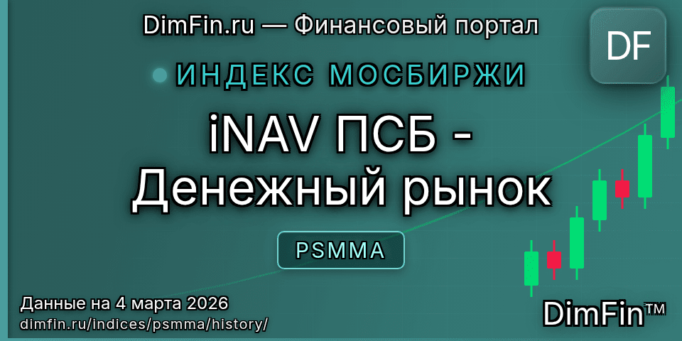 Исторические данные iNAV ПСБ - Денежный рынок (PSMMA) — графики и котировки Исторические данные iNAV ПСБ - Денежный рынок (PSMMA) — графики и котировки