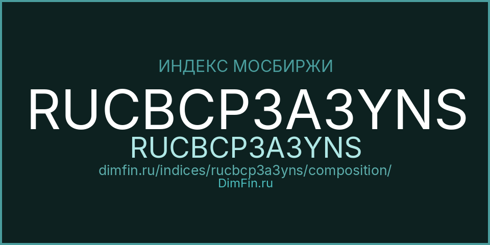 Состав индекса RUCBCP3A3YNS (RUCBCP3A3YNS) на Московской бирже