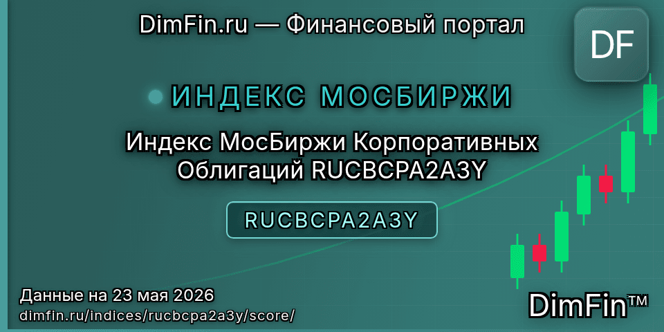DimFin Score Индекс МосБиржи Корпоративных Облигаций RUCBCPA2A3Y (RUCBCPA2A3Y) — рейтинг и оценка DimFin Score Индекс МосБиржи Корпоративных Облигаций RUCBCPA2A3Y (RUCBCPA2A3Y) — рейтинг и оценка