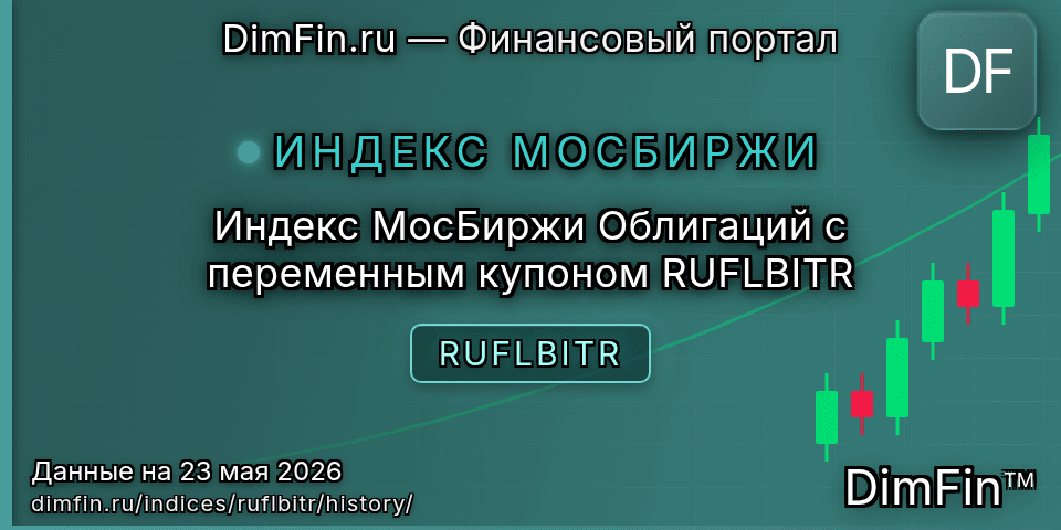 Исторические данные Индекс МосБиржи Облигаций с переменным купоном RUFLBITR (RUFLBITR) — графики и котировки