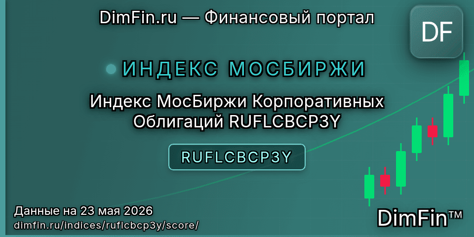 DimFin Score Индекс МосБиржи Корпоративных Облигаций RUFLCBCP3Y (RUFLCBCP3Y) — рейтинг и оценка DimFin Score Индекс МосБиржи Корпоративных Облигаций RUFLCBCP3Y (RUFLCBCP3Y) — рейтинг и оценка