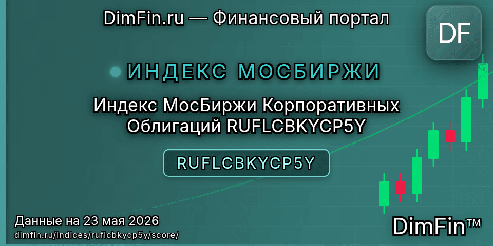 DimFin Score Индекс МосБиржи Корпоративных Облигаций RUFLCBKYCP5Y (RUFLCBKYCP5Y) — рейтинг и оценка DimFin Score Индекс МосБиржи Корпоративных Облигаций RUFLCBKYCP5Y (RUFLCBKYCP5Y) — рейтинг и оценка