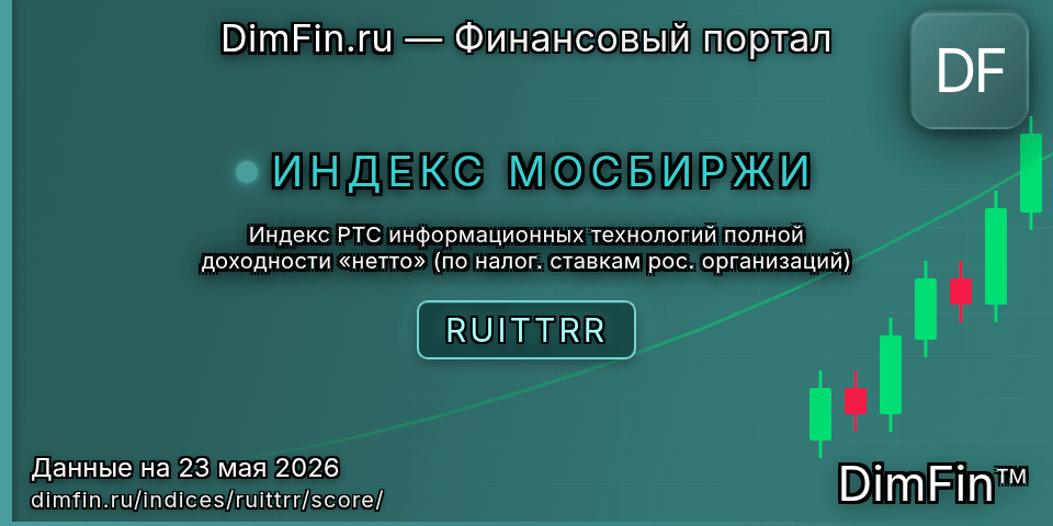 DimFin Score Индекс РТС информационных технологий полной доходности «нетто» (по налог. ставкам рос. организаций) (RUITTRR) — рейтинг и оценка