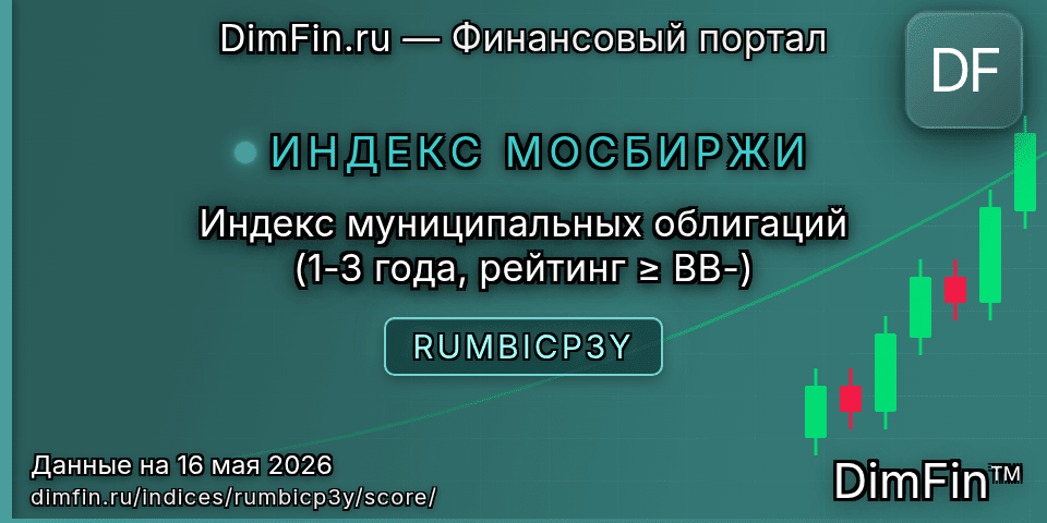 DimFin Score Индекс муниципальных облигаций (1-3 года, рейтинг ≥ BB-) (RUMBICP3Y) — рейтинг и оценка