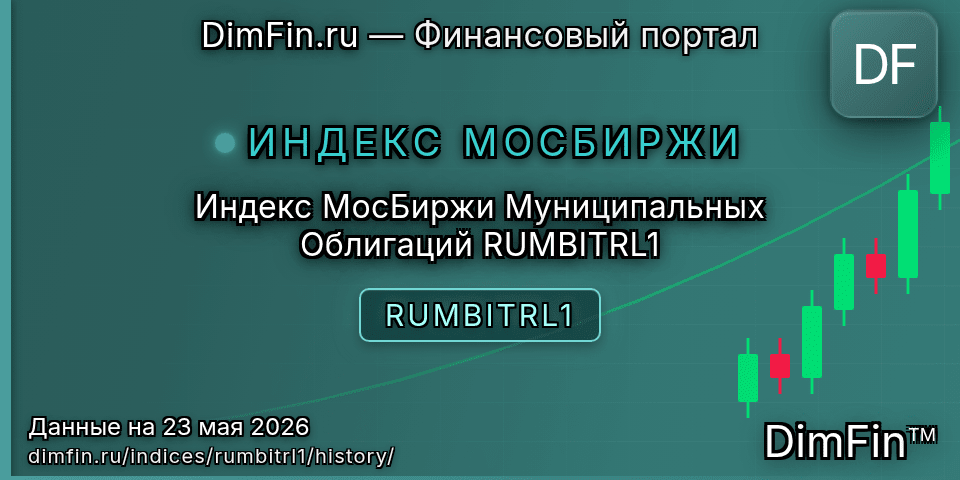 Исторические данные Индекс МосБиржи Муниципальных Облигаций RUMBITRL1 (RUMBITRL1) — графики и котировки