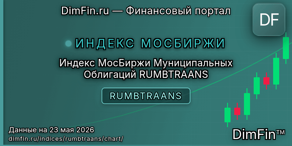 График Индекс МосБиржи Муниципальных Облигаций RUMBTRAANS (RUMBTRAANS) — интерактивный свечной график онлайн