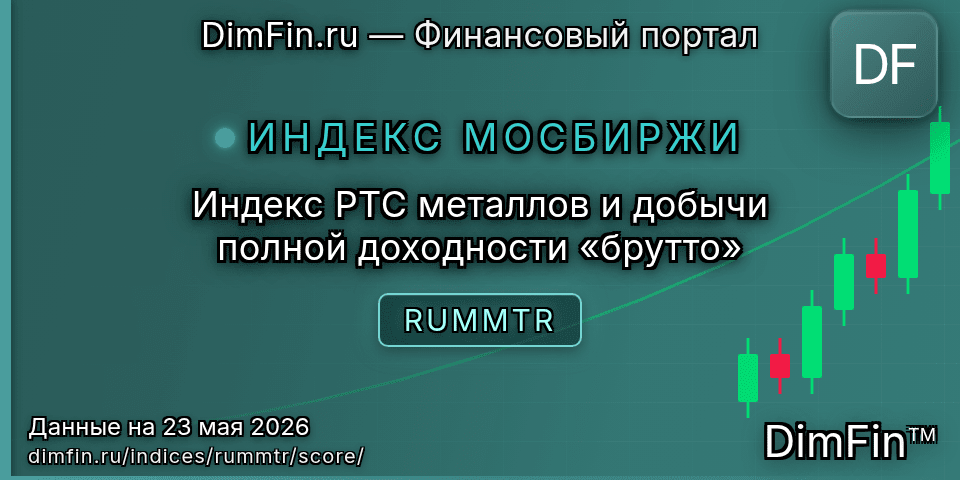 DimFin Score Индекс РТС металлов и добычи полной доходности «брутто» (RUMMTR) — рейтинг и оценка