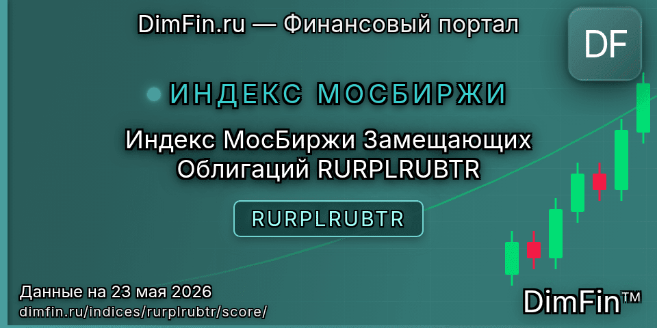 DimFin Score Индекс МосБиржи Замещающих Облигаций RURPLRUBTR (RURPLRUBTR) — рейтинг и оценка DimFin Score Индекс МосБиржи Замещающих Облигаций RURPLRUBTR (RURPLRUBTR) — рейтинг и оценка
