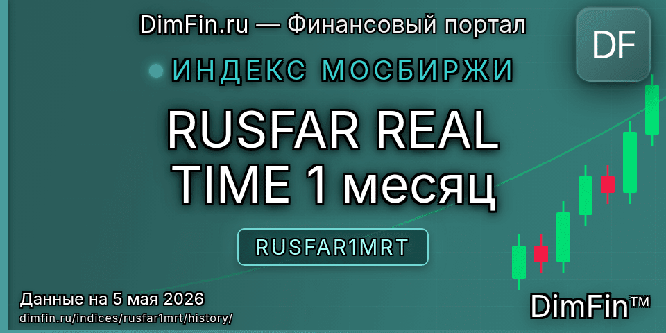 Исторические данные RUSFAR REAL TIME 1 месяц (RUSFAR1MRT) — графики и котировки Исторические данные RUSFAR REAL TIME 1 месяц (RUSFAR1MRT) — графики и котировки