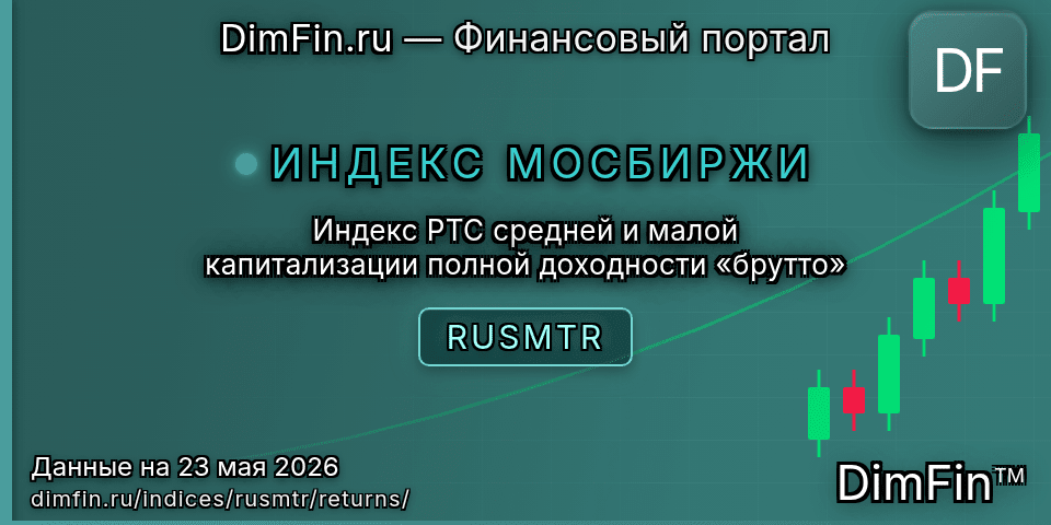 Доходность Индекс РТС средней и малой капитализации полной доходности «брутто» (RUSMTR) — статистика по периодам