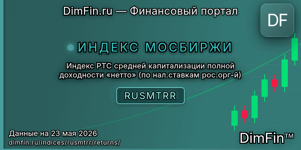 Доходность Индекс РТС средней капитализации полной доходности «нетто» (по нал.ставкам рос.орг-й) (RUSMTRR) — статистика по периодам Доходность Индекс РТС средней капитализации полной доходности «нетто» (по нал.ставкам рос.орг-й) (RUSMTRR) — статистика по периодам