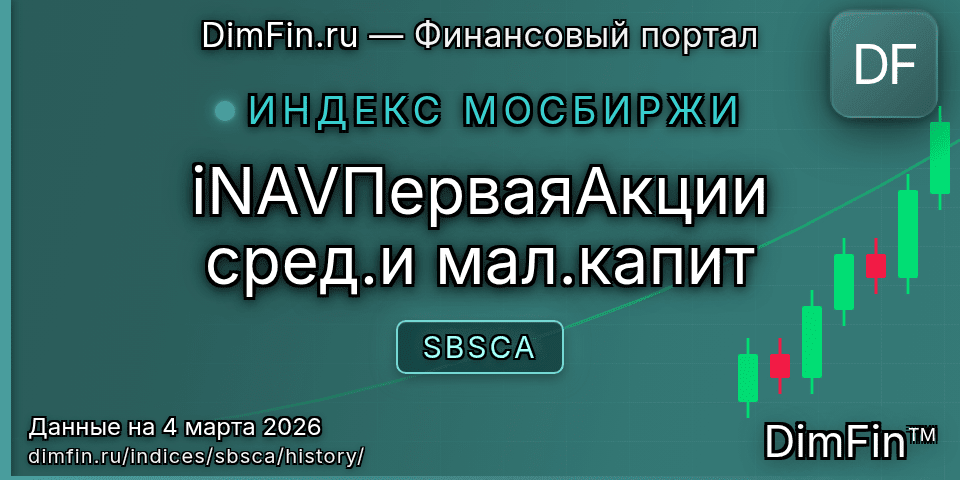 Исторические данные iNAVПерваяАкции сред.и мал.капит (SBSCA) — графики и котировки Исторические данные iNAVПерваяАкции сред.и мал.капит (SBSCA) — графики и котировки