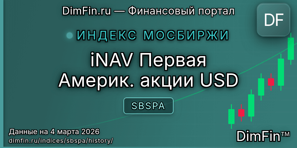 Исторические данные iNAV Первая Америк. акции USD (SBSPA) — графики и котировки Исторические данные iNAV Первая Америк. акции USD (SBSPA) — графики и котировки