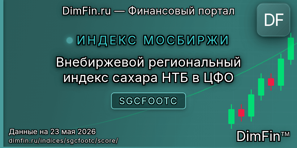 DimFin Score Внебиржевой региональный индекс сахара НТБ в ЦФО (SGCFOOTC) — рейтинг и оценка DimFin Score Внебиржевой региональный индекс сахара НТБ в ЦФО (SGCFOOTC) — рейтинг и оценка