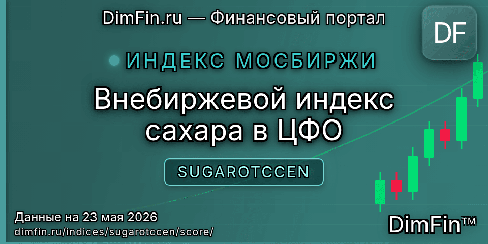DimFin Score Внебиржевой индекс сахара в ЦФО (SUGAROTCCEN) — рейтинг и оценка