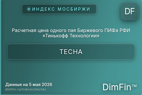 Каталог индекса Расчетная цена одного пая Биржевого ПИФа РФИ «Тинькофф Технологии» (TECHA) — структура и данные