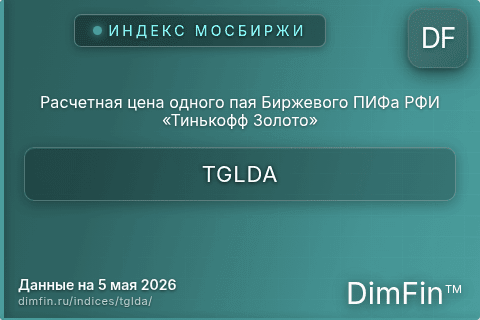 Каталог индекса Расчетная цена одного пая Биржевого ПИФа РФИ «Тинькофф Золото» (TGLDA) — структура и данные Каталог индекса Расчетная цена одного пая Биржевого ПИФа РФИ «Тинькофф Золото» (TGLDA) — структура и данные