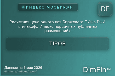 Каталог индекса Расчетная цена одного пая Биржевого ПИФа РФИ «Тинькофф Индекс первичных публичных размещений» (TIPOB) — структура и данные Каталог индекса Расчетная цена одного пая Биржевого ПИФа РФИ «Тинькофф Индекс первичных публичных размещений» (TIPOB) — структура и данные