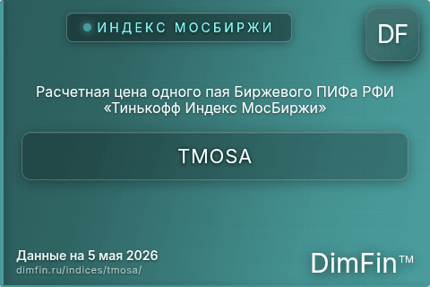 Каталог индекса Расчетная цена одного пая Биржевого ПИФа РФИ «Тинькофф Индекс МосБиржи» (TMOSA) — структура и данные Каталог индекса Расчетная цена одного пая Биржевого ПИФа РФИ «Тинькофф Индекс МосБиржи» (TMOSA) — структура и данные