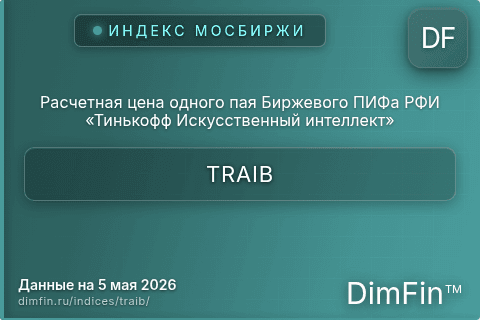 Каталог индекса Расчетная цена одного пая Биржевого ПИФа РФИ «Тинькофф Искусственный интеллект» (TRAIB) — структура и данные