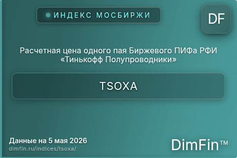 Каталог индекса Расчетная цена одного пая Биржевого ПИФа РФИ «Тинькофф Полупроводники» (TSOXA) — структура и данные Каталог индекса Расчетная цена одного пая Биржевого ПИФа РФИ «Тинькофф Полупроводники» (TSOXA) — структура и данные