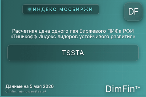 Каталог индекса Расчетная цена одного пая Биржевого ПИФа РФИ «Тинькофф Индекс лидеров устойчивого развития» (TSSTA) — структура и данные