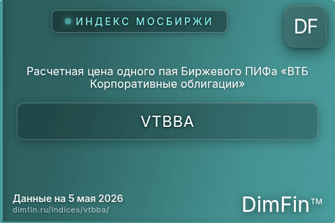 Каталог индекса Расчетная цена одного пая Биржевого ПИФа «ВТБ Корпоративные облигации» (VTBBA) — структура и данные Каталог индекса Расчетная цена одного пая Биржевого ПИФа «ВТБ Корпоративные облигации» (VTBBA) — структура и данные